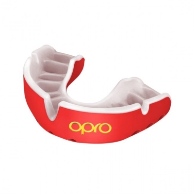 OPRO GOLD ochraniacz na zęby szczęki -czerwono/biały